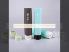 Customized Cosmetic 120ml Soft Touch PE Bottle with 40mm Diameter European Flip Top Cap