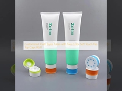 Customized Tooth Paste Tubes with Two-Color Soft Touch Flip Top Caps RG11
