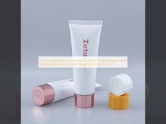 35mm Diameter Customized Hand Cream Tubes with Polygonal Matt Center-Dispensing Caps RG22