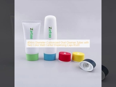 40mm Diameter Customized Oval Cleanser Tubes with Two-Color Matt Center-Dispensing Caps RG20