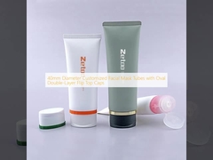 40mm Diameter Customized Facial Mask Tubes with Oval Double-Layer Flip Top Caps