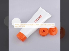 40mm Diameter Customized Lotion Tubes with Glossy Flip Top Caps RG06