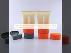 50mm Diameter Customized Shampoo Tubes with Ovale Ice Crack Pattern Flip Top Caps