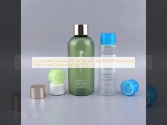 Customized Cosmetic PET Bottle with 35mm Diameter Round Matt Center-Dispensing Cap P4-A