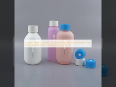 Customized Cosmetic PE Bottle with 40mm Diameter Two Color Matt Center-Dispensing Cap P7-A