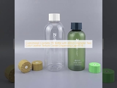 Customized Cosmetic PE Bottle with 40mm Diameter Two Color Leather Texture Center-Dispensing Cap P7-B