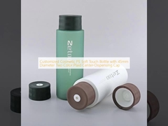 Customized Cosmetic PE Soft Touch Bottle with 45mm Diameter Two Color Plaid Center-Dispensing Cap