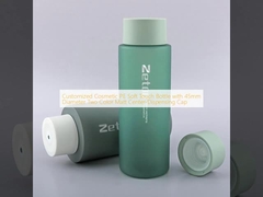 Customized Cosmetic PE Soft Touch Bottle with 45mm Diameter Two Color Matt Center-Dispensing Cap