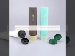 Customized Cosmetic 120ml Soft Touch PE Bottle with 40mm Diameter Korean Flip Top Cap
