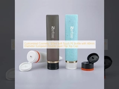 Customized Cosmetic 120ml Soft Touch PE Bottle with 40mm Diameter European Double Layer Flip Top Cap