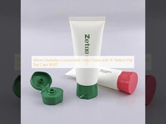 40mm Diameter Customized Lotion Tubes with 'K' Pattern Flip Top Caps RG07