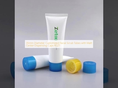 35mm Diameter Customized Facial Scrub Tubes with Matt Center-Dispensing Caps RG21