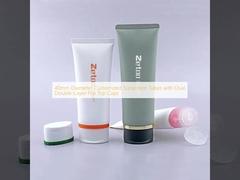 40mm Diameter Customized Sunscreen Tubes with Oval Double-Layer Flip Top Caps